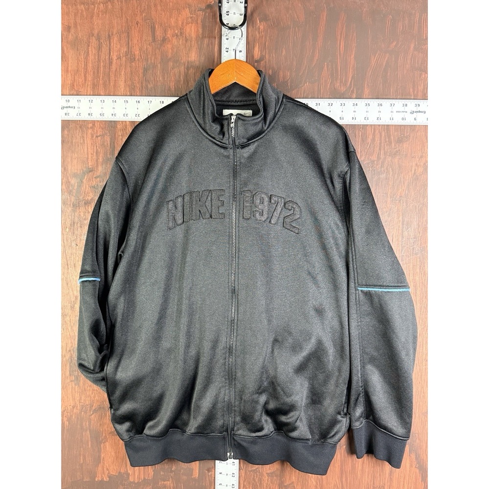Nike Sportswear 1972 Full Zip Firebird Track Jacket Black Powder Blue Y2K XL EUC